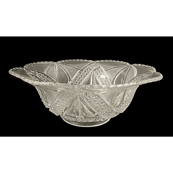 Bryce Higbee "Anona" aka Twin Teardrops EAPG Vintage Small Serving Bowl 8 1/2" - Picture 6 of 7